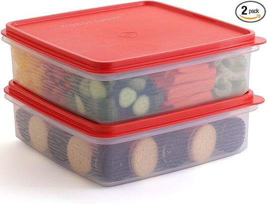 Plastic Storage Containers with Lids – 2-Pack 3L Cupcake Carrier – Leakproof Cookie Storage Containers Airtight – BPA-Free Plastic Containers with Lids for Food Storage, Meal Prep, Leftovers, Cupcakes