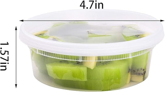TashiBox [8 oz-50 Sets Plastic food storage containers with lids airtight, BPA Free, Microwave/Dishwasher/Freezer Safe/