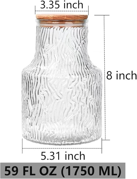Vintage Large Glass Storage Jar, 59 FL OZ Glass Food Storage Containers (59oz-1pack)