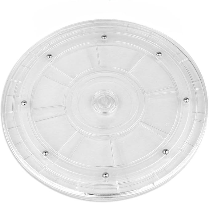 Heavy Duty Lazy Susan Turntable Organizer Acrylic 8 Inch Organizers for Kitchen Corner Cabinets Spice Rack Cake Decorating TV Laptop Computer Monitor