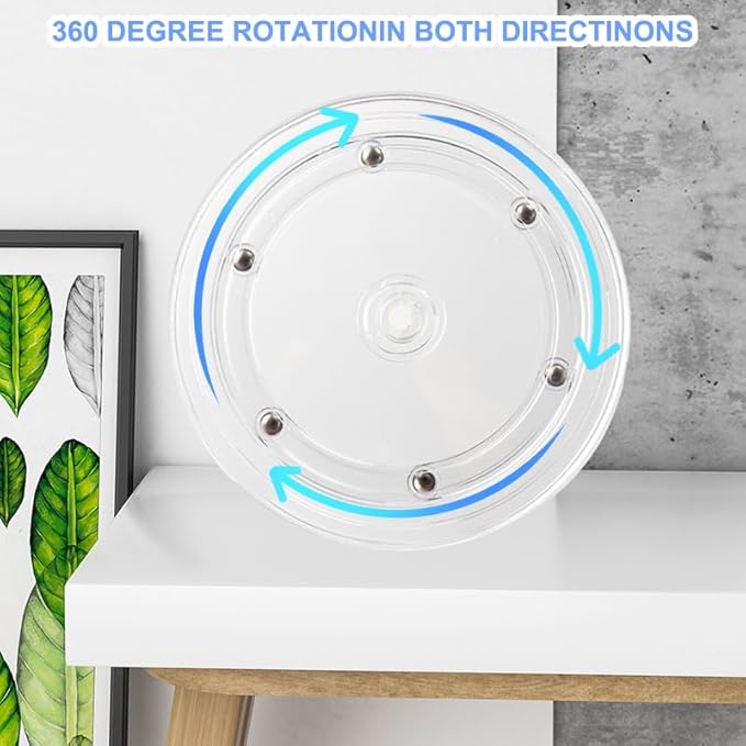 1PCS 3" Clear Acrylic Lazy Susan, Small Turntable Ball Bearing Rotating Tray, Lazy Susan Turntable Organizer for Spice Rack Table Pantry Bathroom Organizers and Storage