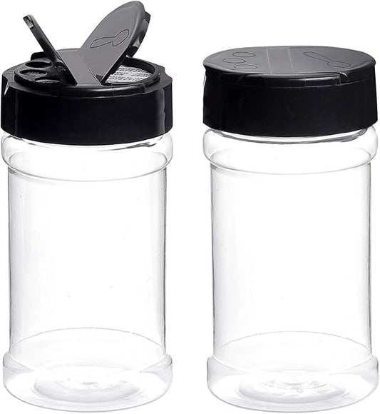 Spice Bottles, Dabacc 20Pcs 7oz Clear Plastic Container Jars with Lids Labels for Kitchen Storing Spice Powders Dry Goods Peanut Butter BPA free
