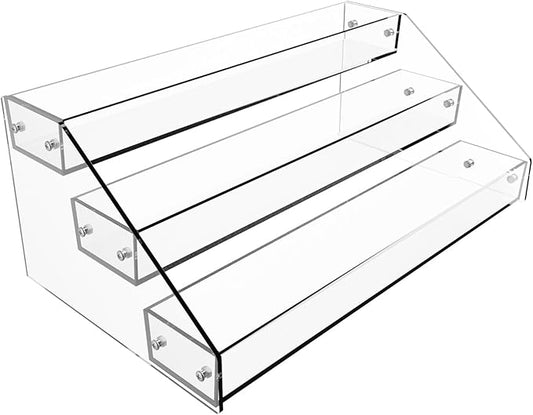 Homakover 3 Tier Acrylic Spice Rack Kitchen Organizer, Sturdy Construction, Space Saving, Great for Cabinets, Pantry, Countertops