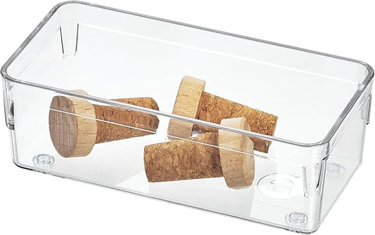 iDesign Recycled Plastic Drawer Organizer Solution – 3" x 6" x 2", Clear Bin