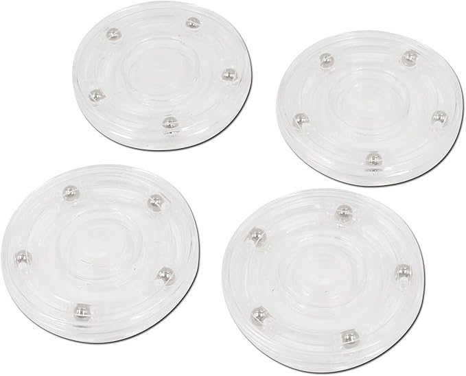 4Pcs 3-Inch Plastic Turntable Acrylic Turntable Organizer Bearings Hardware for Kitchen Spice Rack Table Cake (Clear)