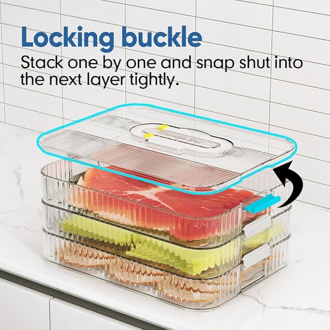 Deli Meat Container for Fridge Organizers and Storage, Lunch Meat Container for Refrigerator Organizing, Deli Containers with Lids, Bacon Cheese Container for Refrigerator
