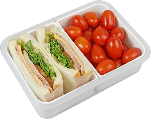 carrotez Food Storage Container with 2 Removable Compartments, Food Prep Container with Airtight Lids, Portion Control Container, Reusable, BPA Free, 6.3 Cup (1500ml)