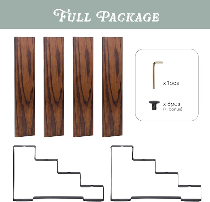 4 Tier Spice Rack Organizer Display Riser Stand, Kitchen Cabinet Countertop Pantry Coffee Bar Display Shelf for Spice, Liquor, Figure (1Pack-4Tier-Rustic Brown)