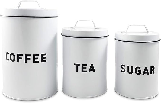 Metal Storage Canisters and Containers for Home and Kitchen Organization, Function, and Decor (Canister Set)