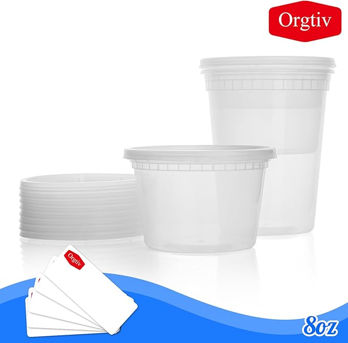 [60 Sets 16oz Deli Containers with Lids,Plastic Storage Containers with Lids,Freezer To Go Containers