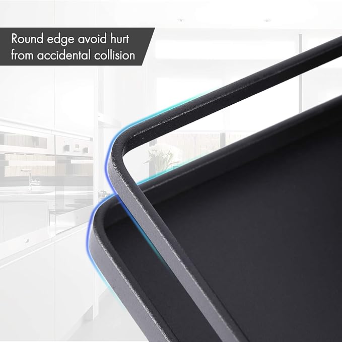 KES Magnetic Spice Rack for Refrigerator, Magnetic Shelf Spice Shelf for Kitchen, Fridge Shelf Space Saver 2 Pack Matte Black, KRR502-BK-P2