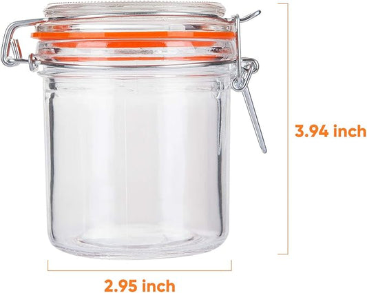 Encheng Glass Jars With Airtight Lids, Mason Jars 8 oz,Glass Jar With Leak Proof Rubber Gasket 250ml,Storage Jars With Hinged Lid for Home and Kitchen,Glass Containers With Lids 12 Pack