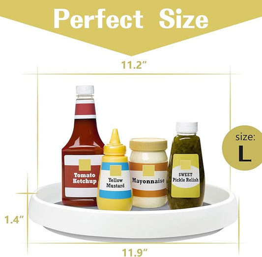 5Pack Non Skid Lazy Susan Turntable,Single Round Rotating Kitchen Spice Organizer for cabinets,Pantry, Bathroom, Refrigerator（12Inch）