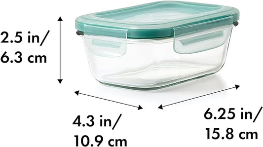 OXO Good Grips 1.6 Cup Smart Seal Leakproof Glass Rectangle Food Storage Container