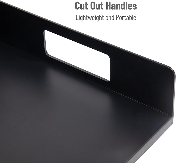 Mind Reader Utensil Napkin & Plate Holder, Silverware Organizer, Serving Tray, Plastic, 11.25" L x 15.25" W x 4.5" H, Black