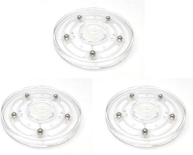 Clear Lazy Suzan,3-Pack,Susenya Acrylic 5" Spinner Lazy Susan Turntable Organizer for Table Cake Kitchen Pantry Spice Rack Decorating