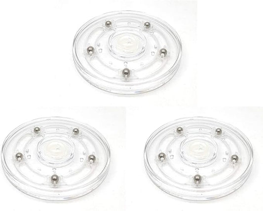 Clear Lazy Suzan,3-Pack,Susenya Acrylic 5" Spinner Lazy Susan Turntable Organizer for Table Cake Kitchen Pantry Spice Rack Decorating