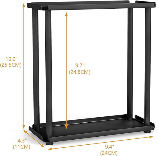 2 Tier Small Spice Rack Organizer for Kitchen Countertop Black