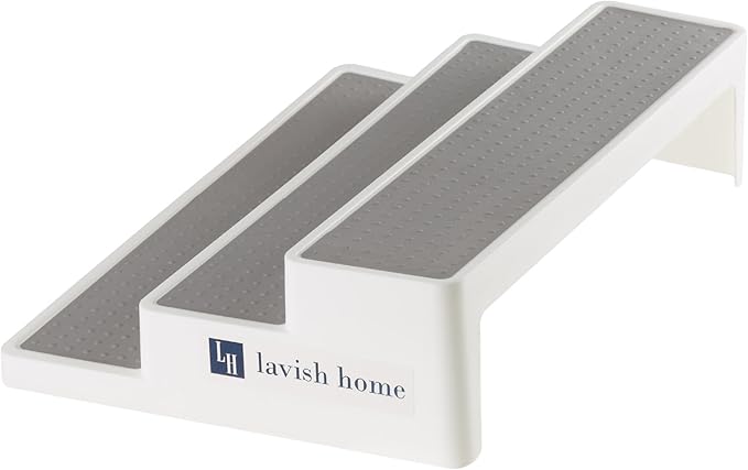 Lavish Home 3 Tier Spice Step Shelf- Kitchen Cabinet, Countertop and Pantry Spices and Seasoning Organizer (Great for Household Organization) 14.5 x 9.5