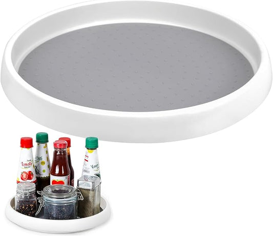 Lazy Susan Turntable Non-Skid Spice Turntable Rack 12-Inch Pantry Storage Organizers for Cabinet Kitchen Fridge Bathroom Countertop Organizing