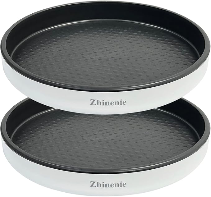 Lazy Susan Turntable,Non-Skid Lazy Susan Organizer for Cabinet,Refrigerator,Pantry,Kitchen,Bathroom Organization and Storage,Countertop,Under Sink and Tabletop Shelf,Spice Rack (12 inches 2 Pack)