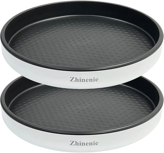 Lazy Susan Turntable,Non-Skid Lazy Susan Organizer for Cabinet,Refrigerator,Pantry,Kitchen,Bathroom Organization and Storage,Countertop,Under Sink and Tabletop Shelf,Spice Rack (12 inches 2 Pack)
