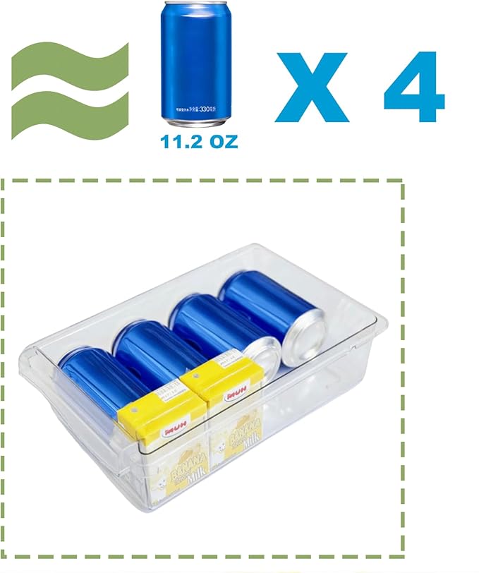 Yatmung 2 Pack Fridge Drawer Organizer - Egg Holder For Refrigerator Pull Out - Transparent Deli Drawer Organization Bin - Meat, Cheese - Sliding Storage Containers for Fridge Shelf Under 1.1"
