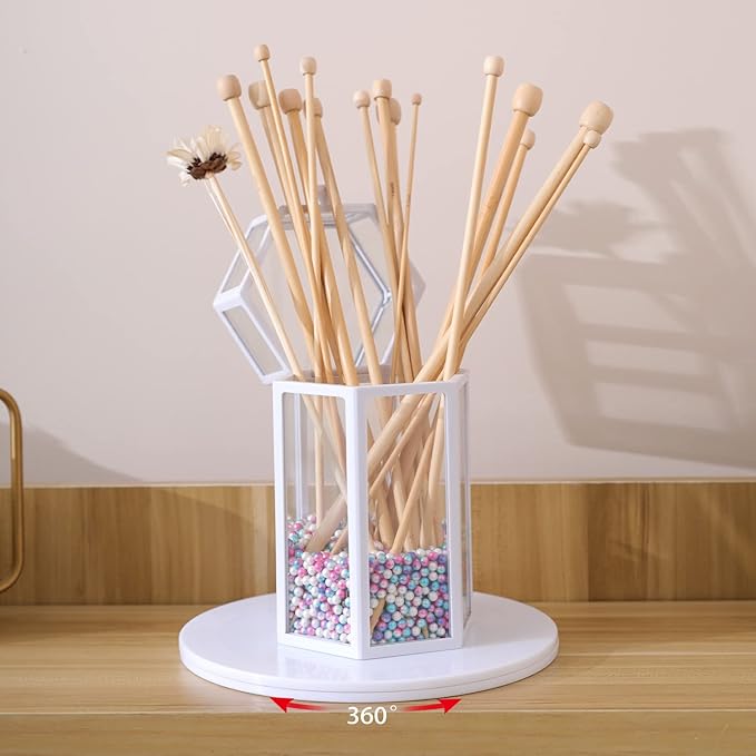 6 inch Lazy Susan Turntable White Acrylic Ball Bearing Rotating Tray for Spice Rack Table Cake Kitchen Pantry Decorating Bathrooms TV Laptop Computer Monitor, 30-lb Load Capacity (360˚ Rotation)