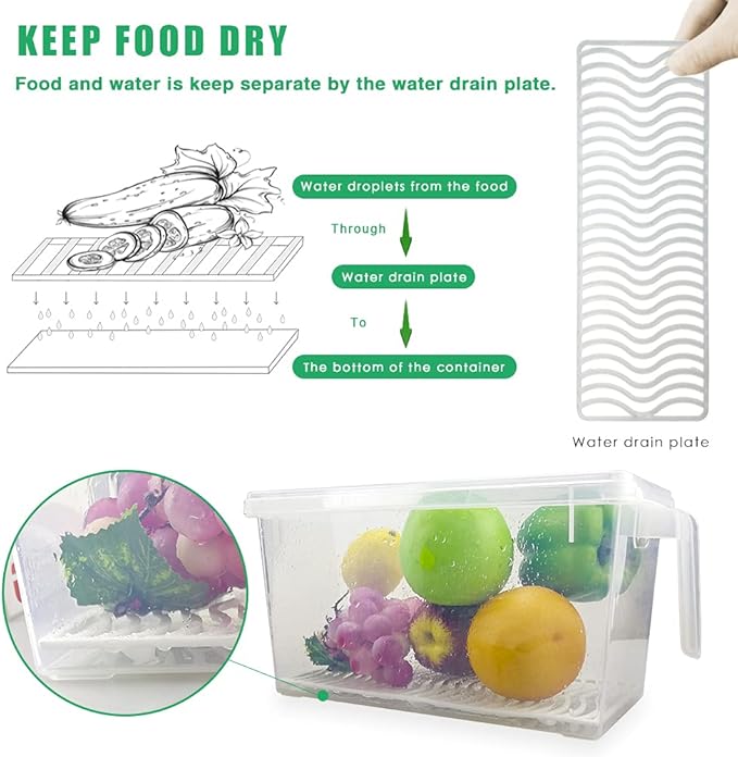 SILIVO Lettuce Keeper for Fridge(3 Pack)- 4.5L Vegetable Storage Containers for Refrigerator with Drain Tray Keep Fresh for Veggies and Salad