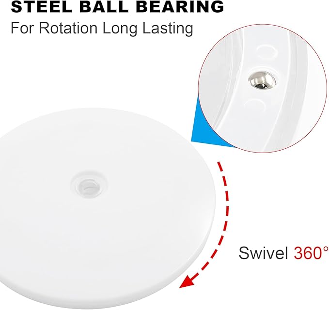 White Turntable Organizer 6 Inch, Acrylic Rotating Turntable Platter Swivel Plate Tray for Pantry Cabinet Spice Rack Cake Table Makeup
