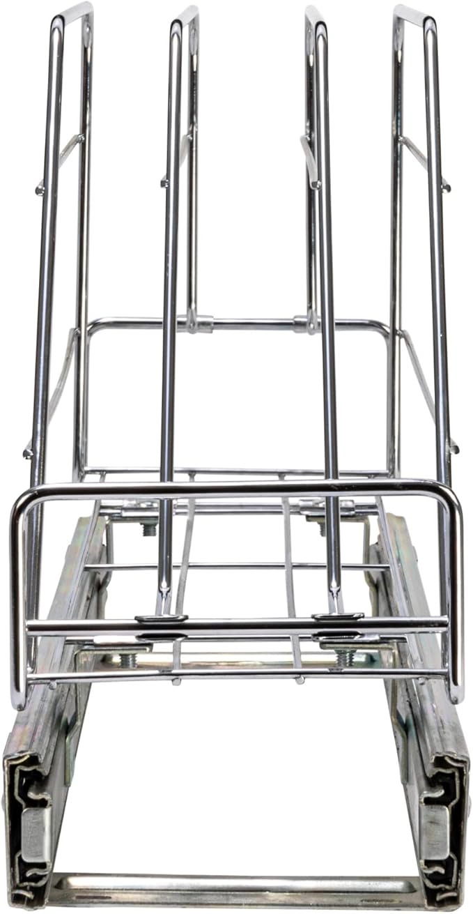 Household Essentials Glidez Multipurpose Chrome-Plated Steel Pull-Out/Slide-Out Storage Organizer for Cookware and Bakeware - Fits Standard Size Cabinet or Shelf, Chrome