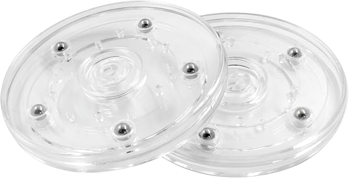 2 Pack 4 inch Lazy Susan Turntable - Acrylic Ball Bearing Rotating Tray for Cake, Spice Rack - Perfect for Kitchen Pantry with 360˚Rotation