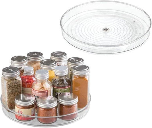 iDesign Linus Turntable, Kitchen Pantry or Countertop Organization, 9" Inch, Clear, 2 Count