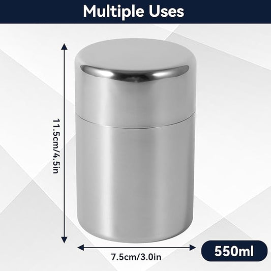 Tea Tins Canister, Stainless Steel Tea Canisters 450ml/15oz Tea Storage With Airtight Double Lids, Metal Canister Kitchen Canisters For Loose Tea, Coffee, Candy, Sugar, Herbs And Spices