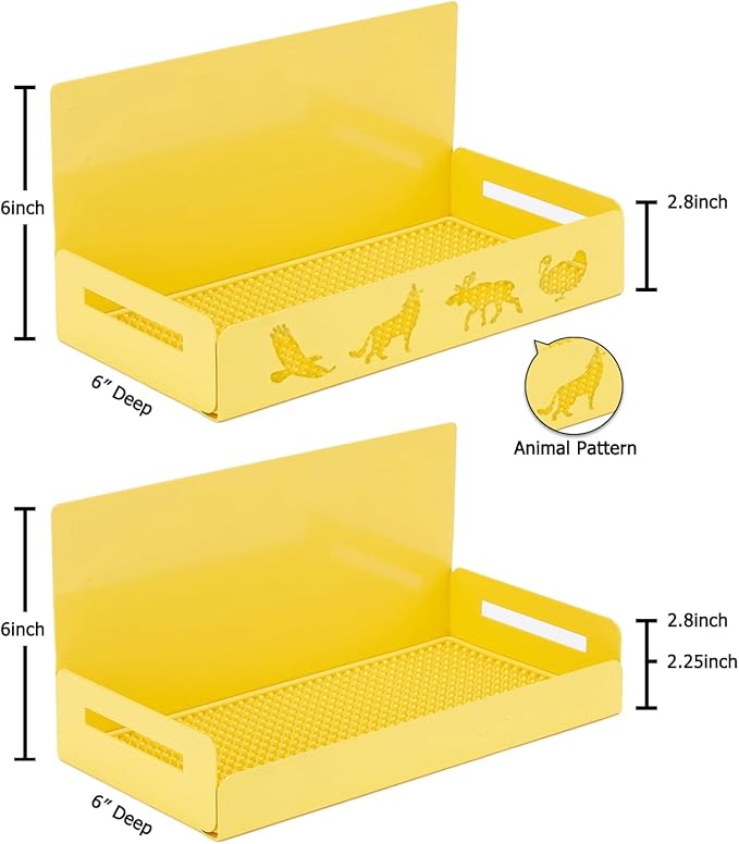 Magnetic Spice Rack for Refrigerator, Heavy Duty Metal Magnetic Shelf for Fridge, 6" Deep Kitchen Spice Organizer and Storage, 20LB Max Capacity, Animal Pattern