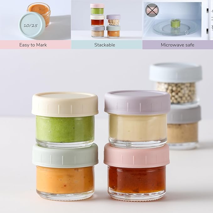 VITEVER [6 Pack] Salad Dressing Container To Go, 1.7 oz Glass Small Condiment Container with Lids, Dipping Sauce Cups Set, Leakproof Reusable Sauce Containers for Lunch Box Work Trip.