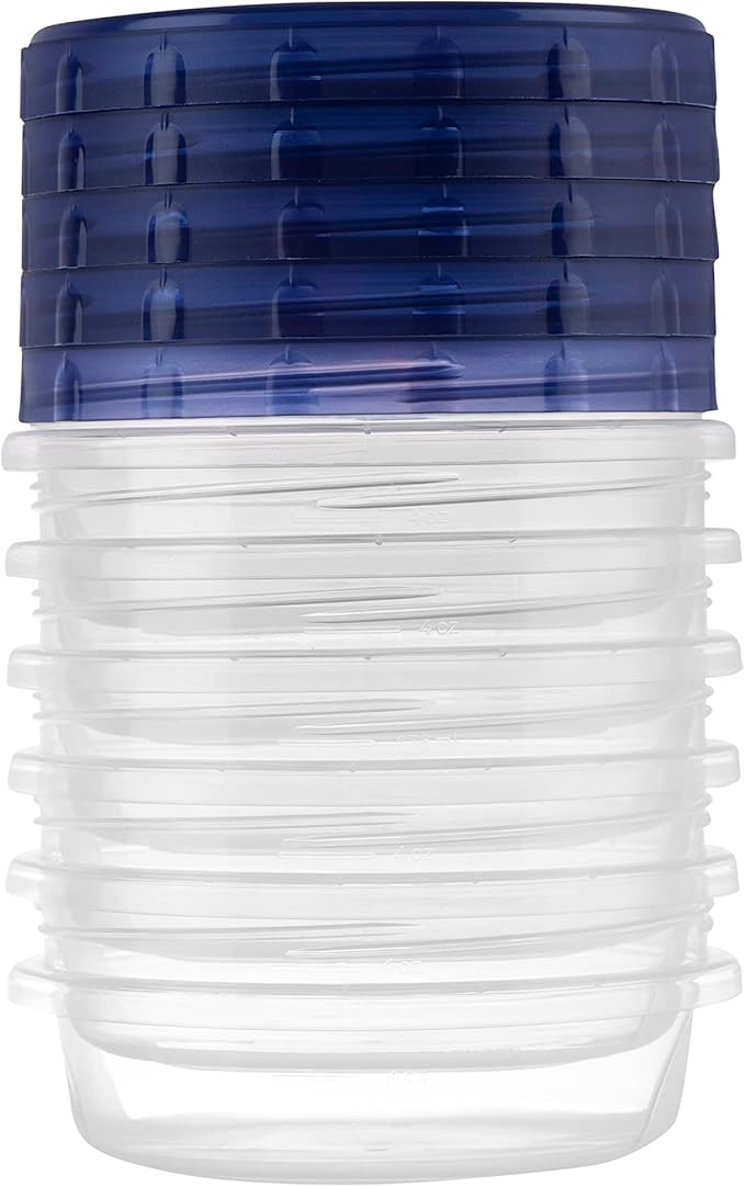 [8 Oz 10 Pack] Twist Top Food Soup Storage Containers with Screw On Lids Reusable Plastic Freezer Container leakproof, Airtight, Stackable, Microwave Safe BPA Free