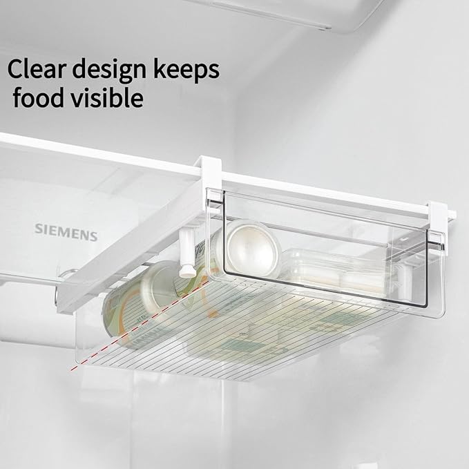 Large Fridge Drawer Organizer 14in-20in Upgradation Refrigerator Undershelf Drawer, Extra-Deep Storage Deli Meat, Cheese, Eggs, Fruit, Vegetable