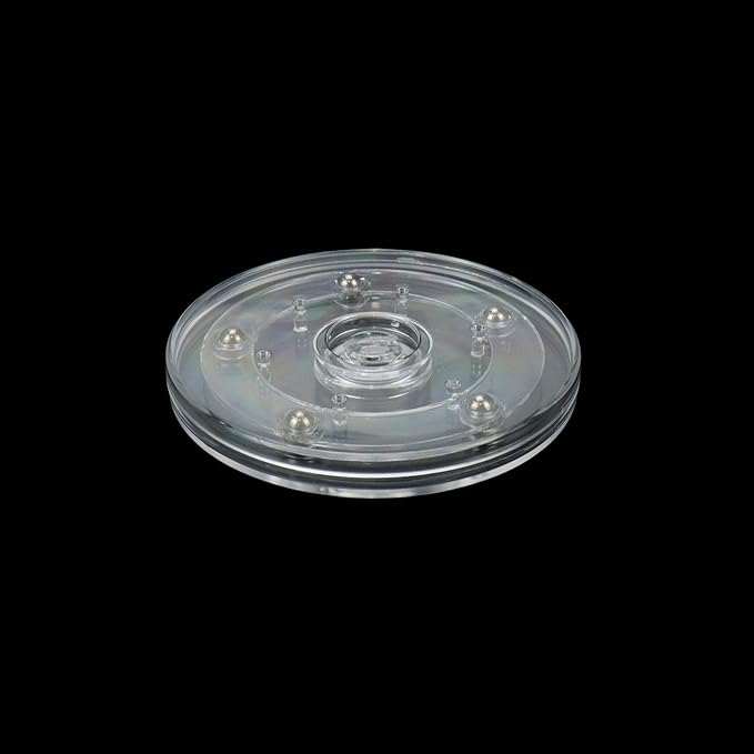 Geesatis 4 Pcs Acrylic Tiny Lazy Susan 4 inch / 100mm Rotating Turntable Organizer Bearings Round Swivel Plate, Smooth Swivel Plate for Kitchen Base Turn Dining Table, Clear