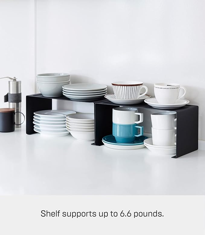 Yamazaki Home Tower Stackable Kitchen Rack - Storage Organizer Counter Shelf - Small - Steel - Stack Up To Two
