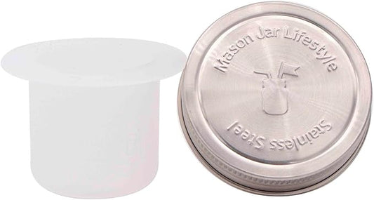 Mason Jar Lifestyle Divider Cup For Salads, Dips, and Snacks. Plastic Free Bento Lunch Container(Frost, Regular Mouth)