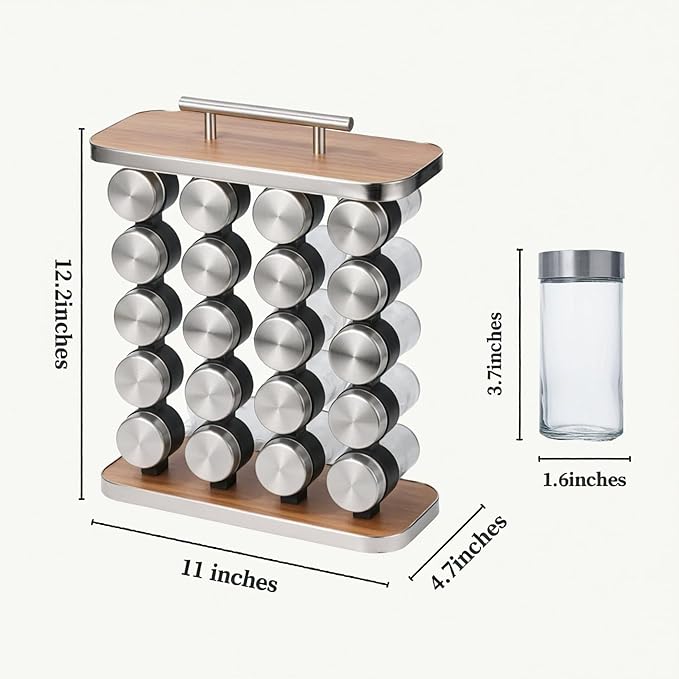 Spice Rack Organizer And Storage - Countertop Vertical Spice Rack With Jars - Especieros Para Cocina Moderno