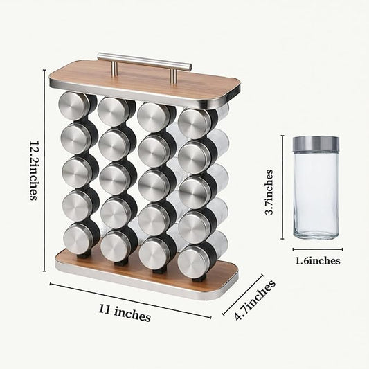 Spice Rack Organizer And Storage - Countertop Vertical Spice Rack With Jars - Especieros Para Cocina Moderno