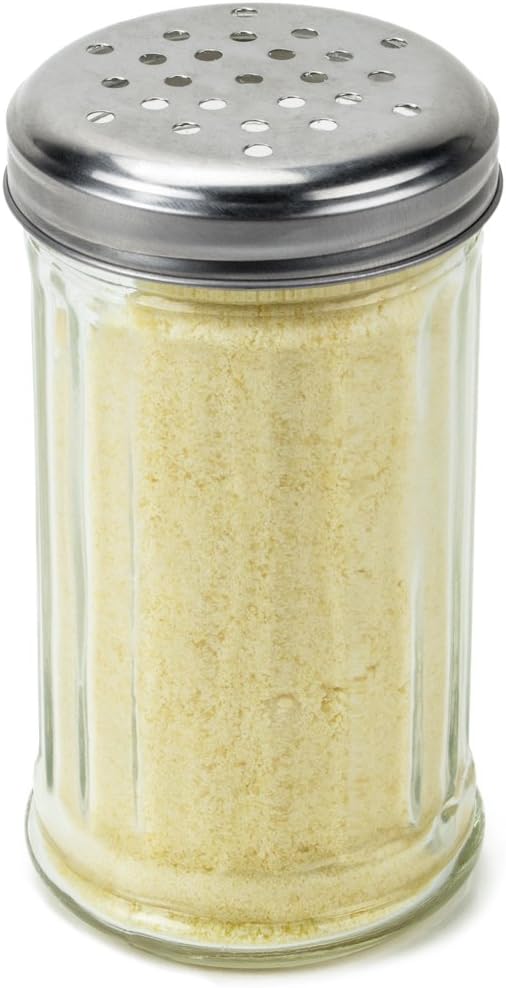 1 Pack of 12oz. Spice & Cheese Shaker|Glass Jar, Metal Lid & Extra Large Holes for Parmesan & Spices by Back of House Ltd.