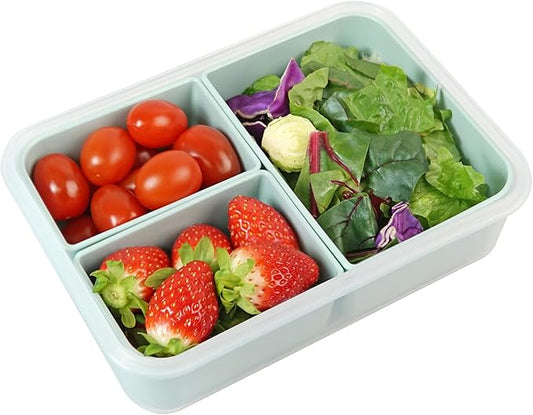 carrotez Food Storage Container with 3 Removable Compartments, Food Prep Container with Airtight Lids, Portion Control Container, Reusable, BPA Free, 6.3 Cup (1500ml)