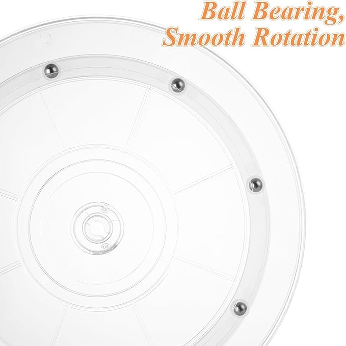 2 PCS 9 Inch Acrylic Lazy Susan Turntable Clear Acrylic Lazy Susan 360 Degree Acrylic Ball Bearing Rotating Tray for Spice Rack Table Cake Kitchen Pantry Decoratin