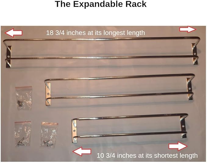 Expandable Rack (white, set of 3)-Mount on cabinet door/pantry/wall-Convenient storage for spices, K-cups, medications, acrylic paints & more-Great for use in kitchens, bathrooms & RV/campers