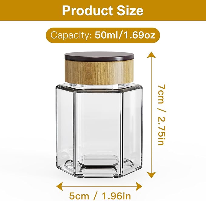 Set of 18 Magnetic Glass Spice Tins with 100 Preprinted Seasoning Label Stickers (Include Black Metal Wall-Plates)
