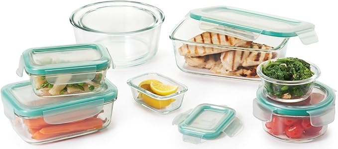OXO Good Grips 3.5 Cup Smart Seal Glass Rectangle Food Storage Container, Clear