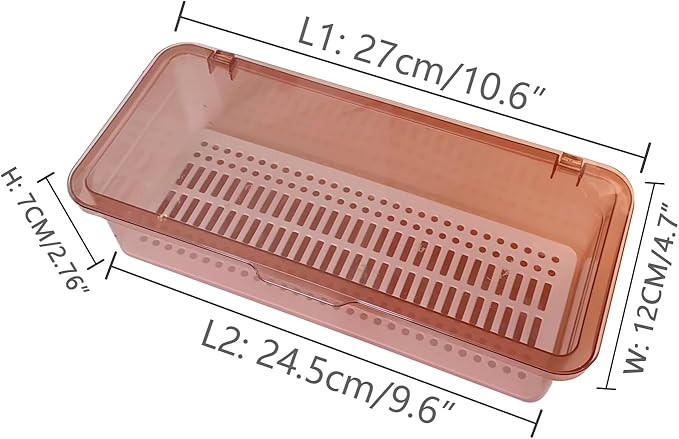 Flatware Tray with Lid,Silverware Tray Kitchen Cutlery Tray and Utensil Storage Container for Flatware and Silverware (Brown)
